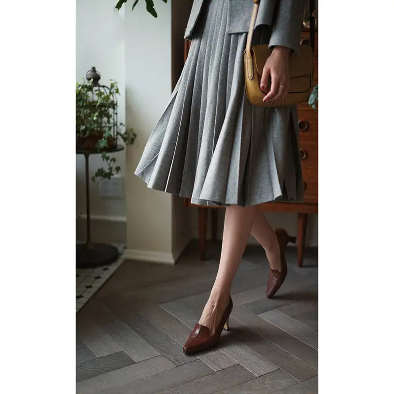 Practical Neat Everyday Casual Pleated Skirt