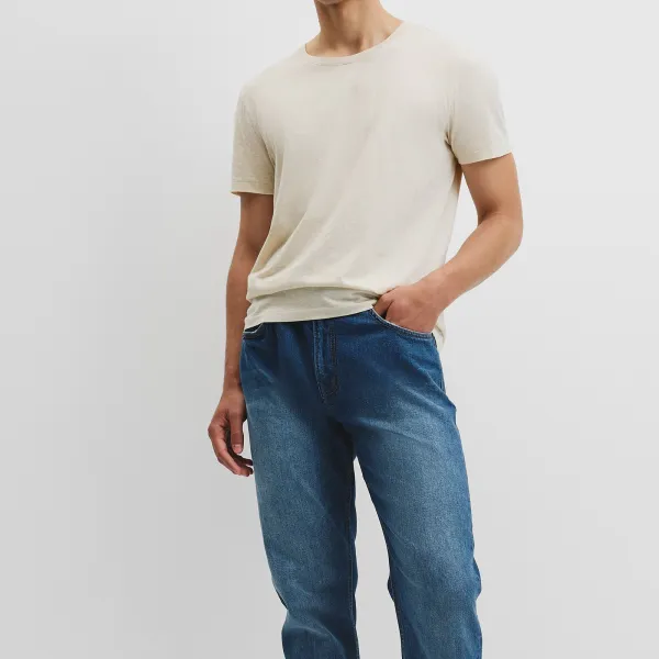 Men's Textured Crew Neck T-Shirt