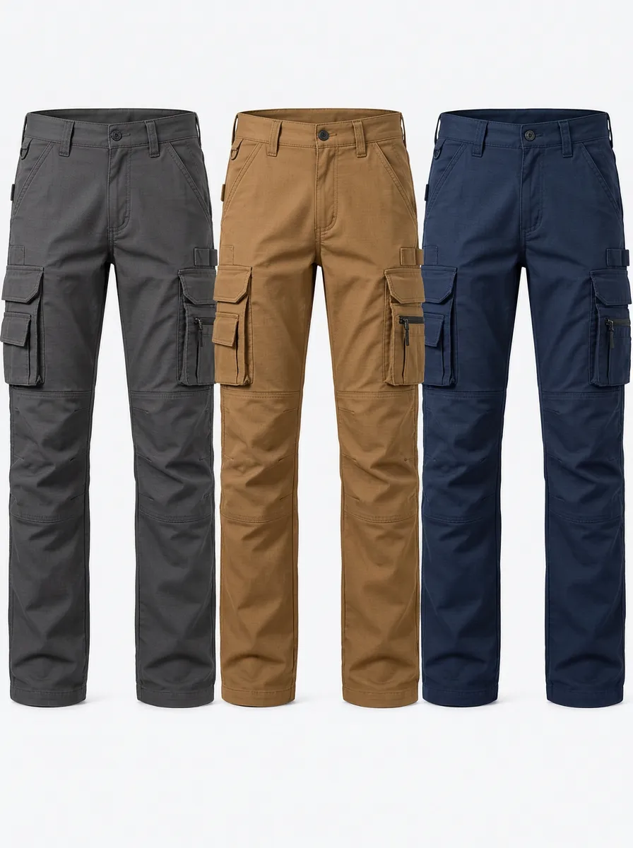 Zipper Pocket Utility Tactical Workwear Pants Set