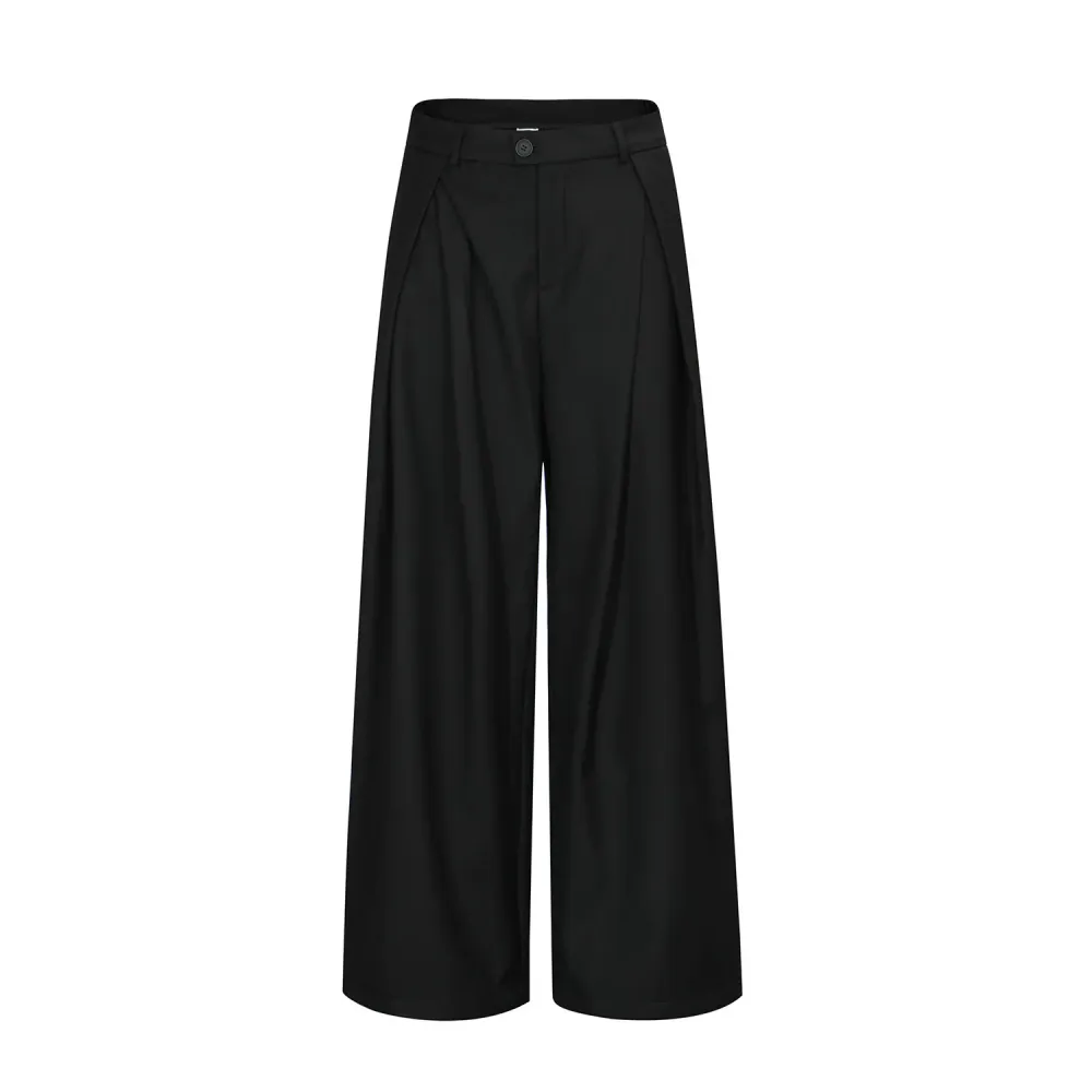 Vintage Casual Draped Deconstructed Suit Pants