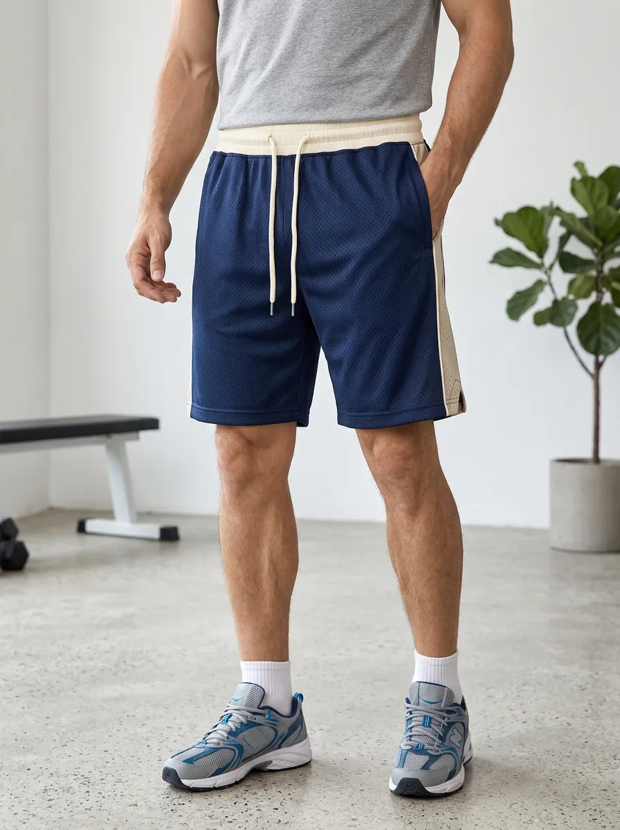 Men's and Colorblock Mesh Athletic Shorts