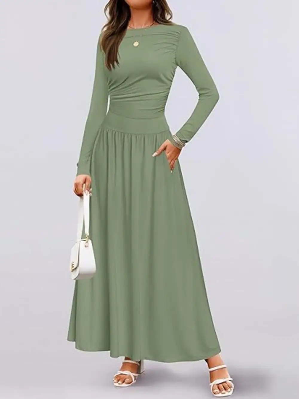 Long Sleeve Maxi Dress With Pockets