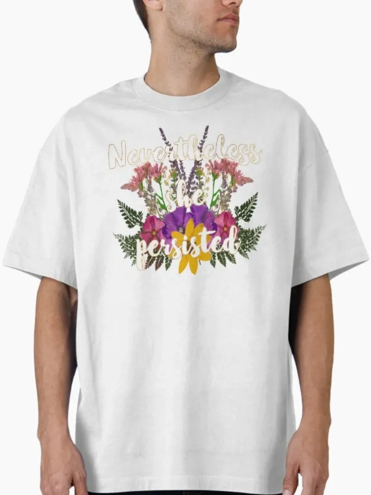 Lady Floral Lettering Round-neck Short-sleeved T-shirt