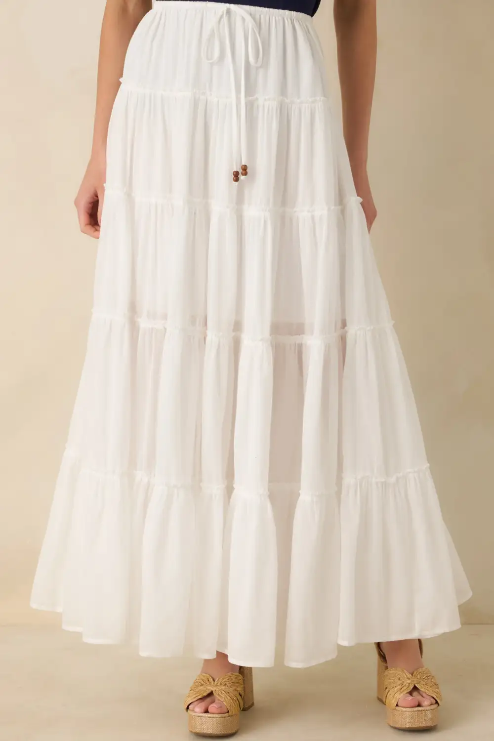 Effortless Tiered Cotton Maxi Skirt