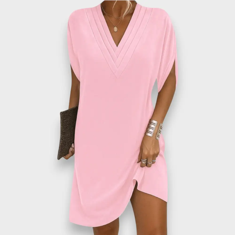 V-Neck Relaxed Mini Dress