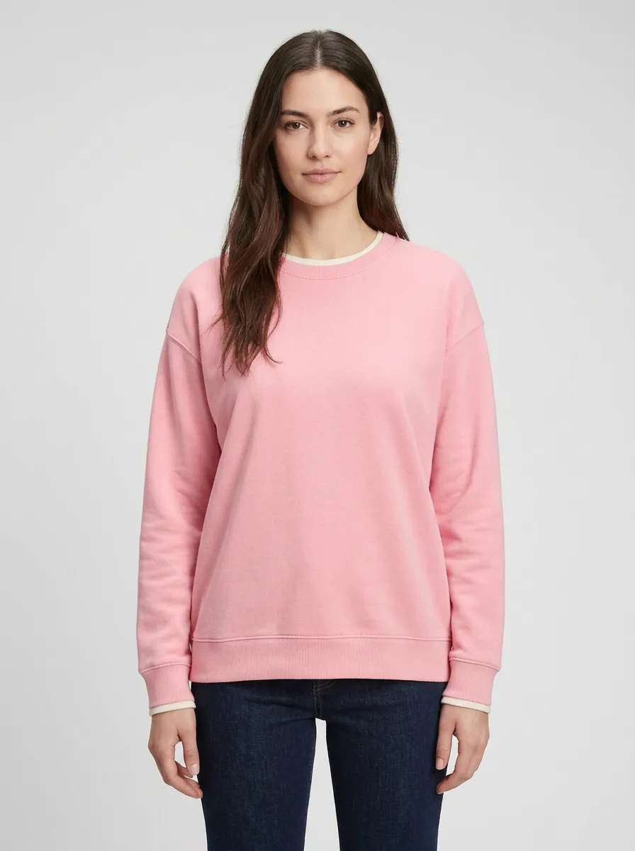 Women's Layered-Look Crew-Neck Sweatshirt