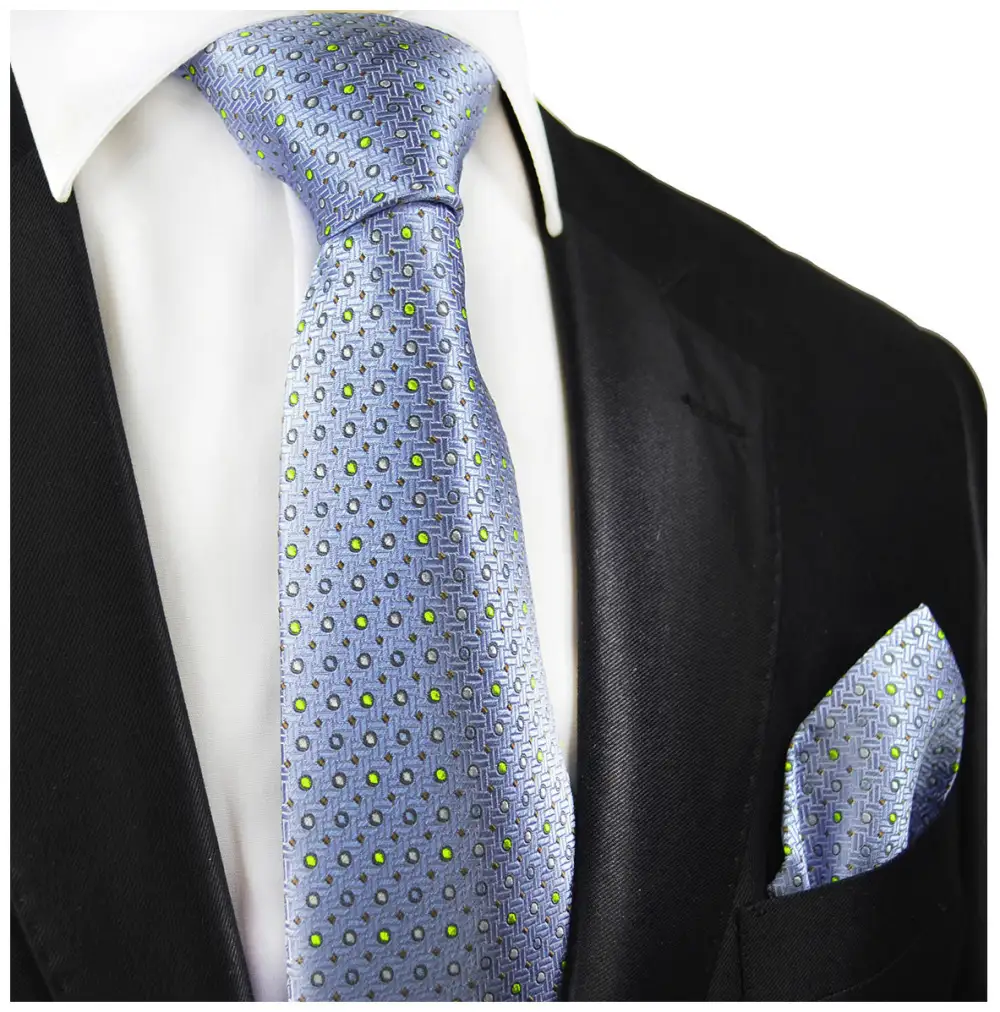Classic Silk Dotted Men's Necktie With Pocket Square