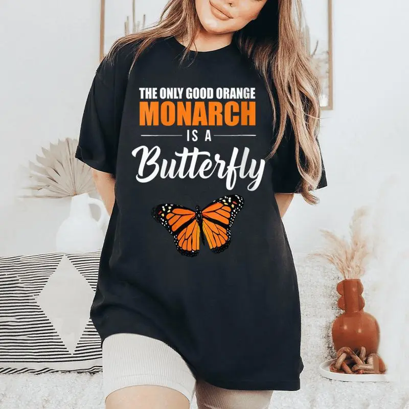Liberal Quote Good Orange Monarch Butterfly Women's Oversized Comfort T-Shirt
