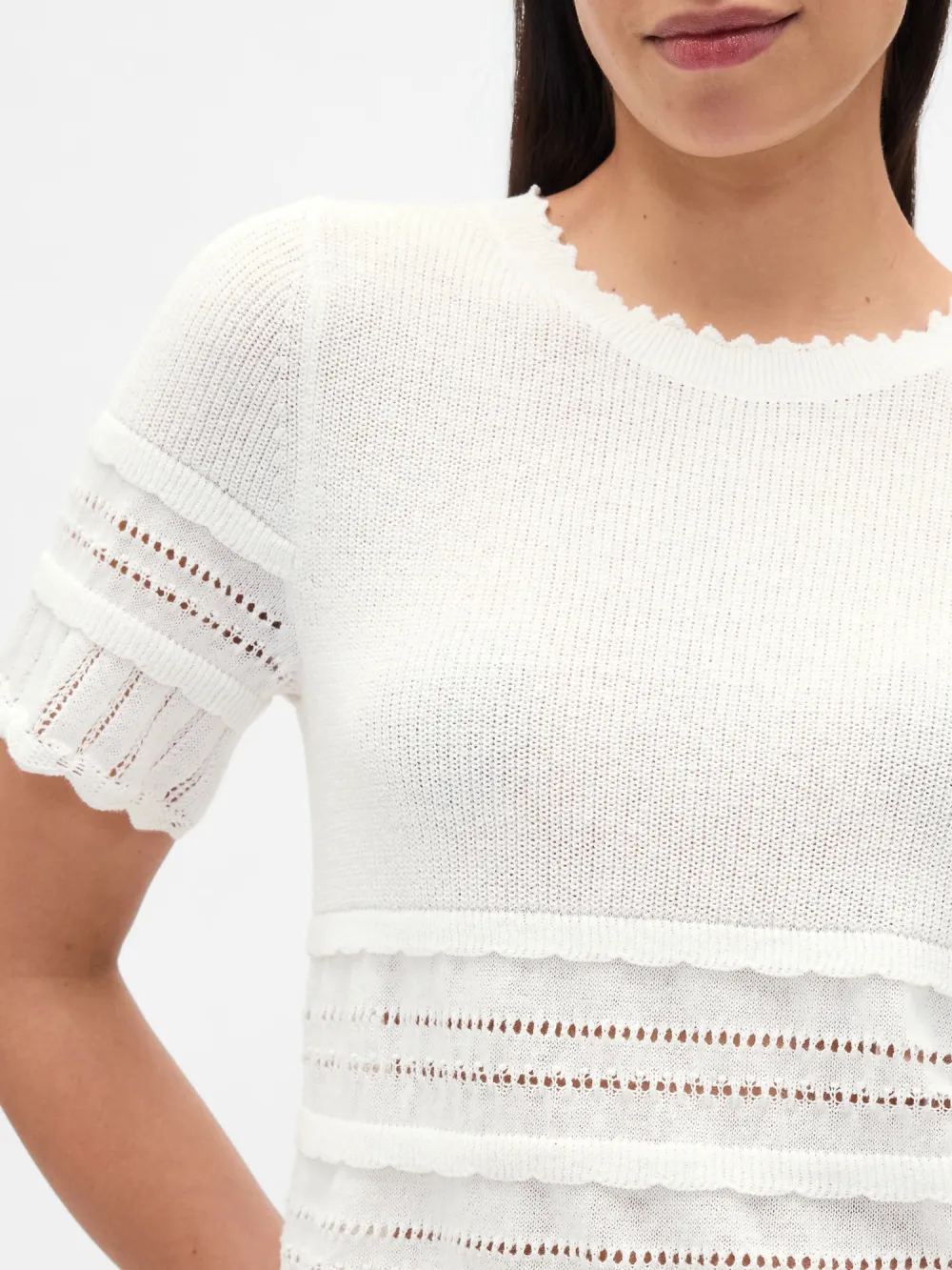 Ribbed Mouth Hollow Sweater