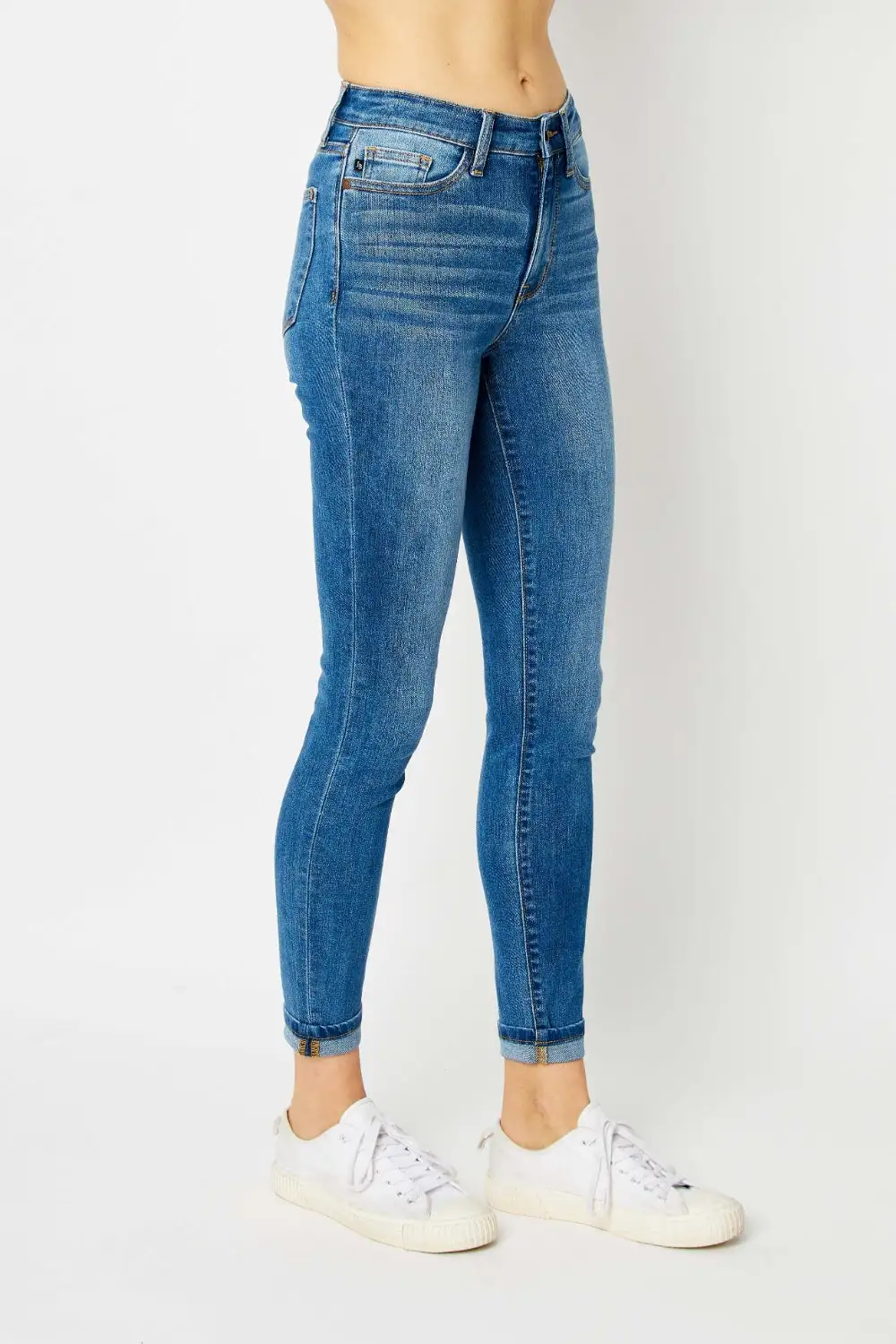 Low Rise Cuffed Hem Skinny Jeans