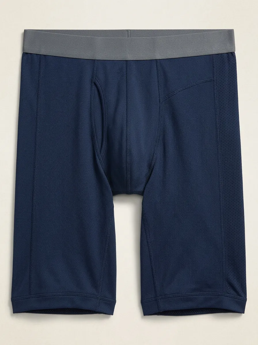 Men's Navy Blue Perforated Boxer Briefs
