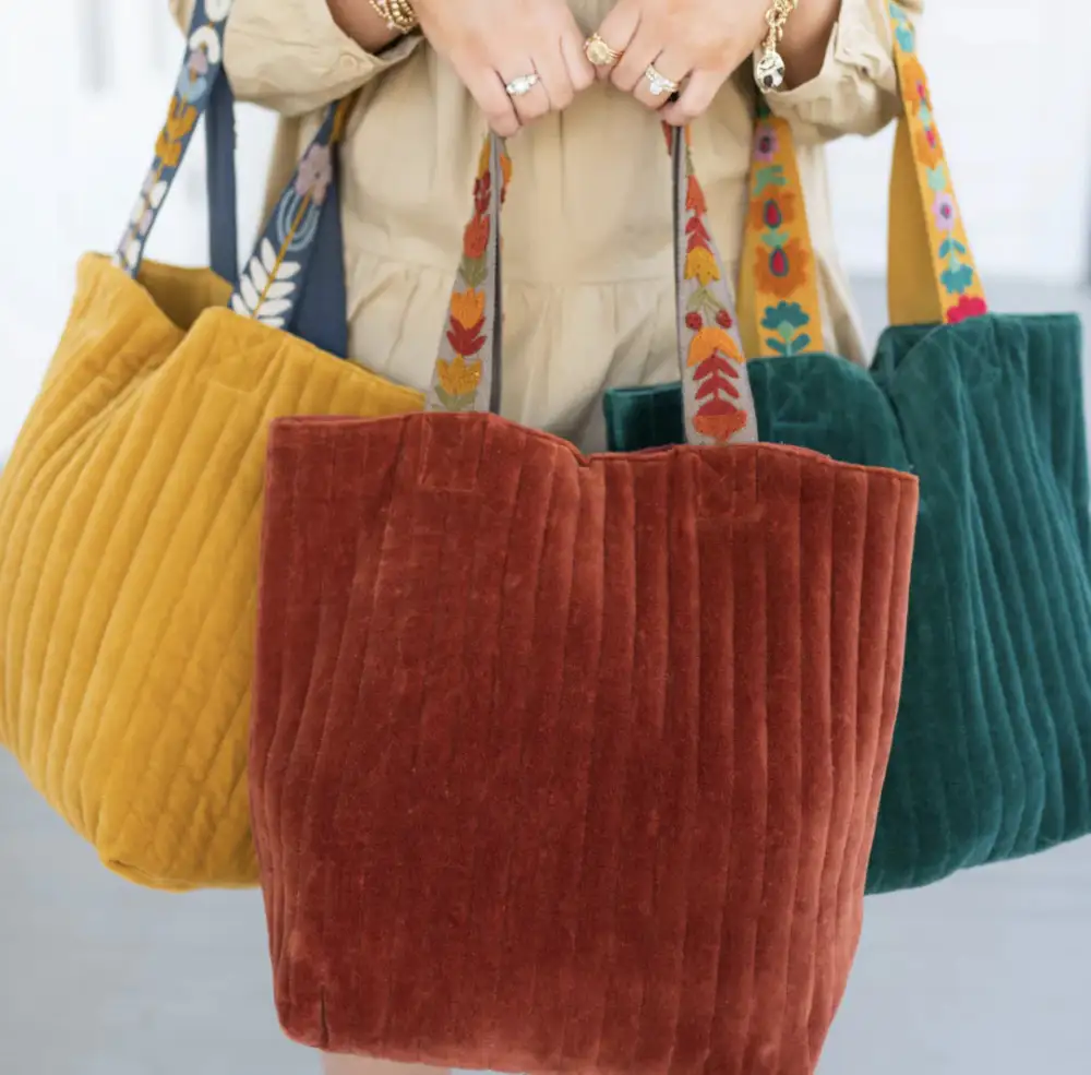 Openwork Cotton Polyester Tote Bag