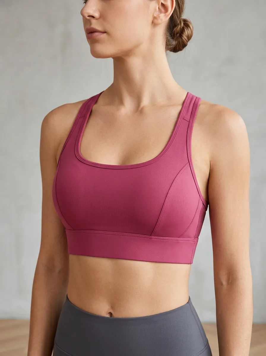 Women's Scoop Neck Racerback Zip Front Training Sports Bra