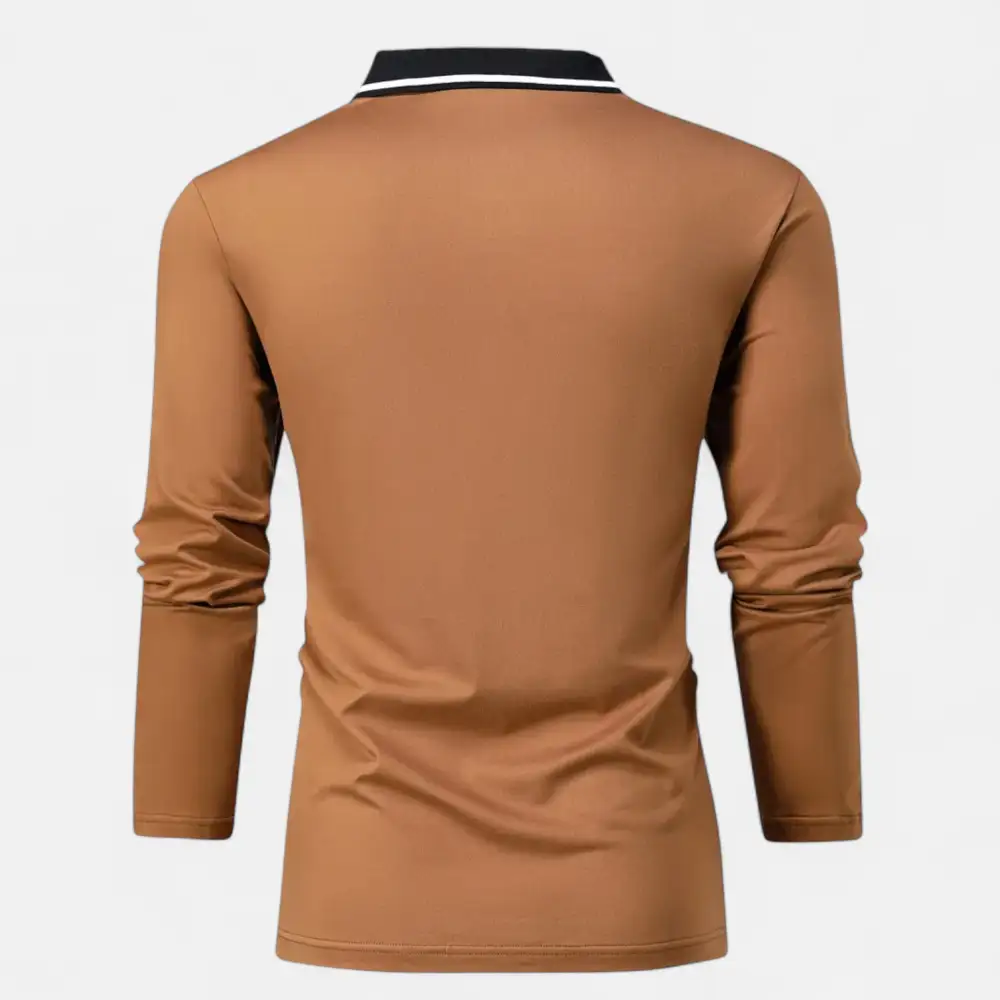 Rugby Style Breathable Long Sleeve Polo Shirt
