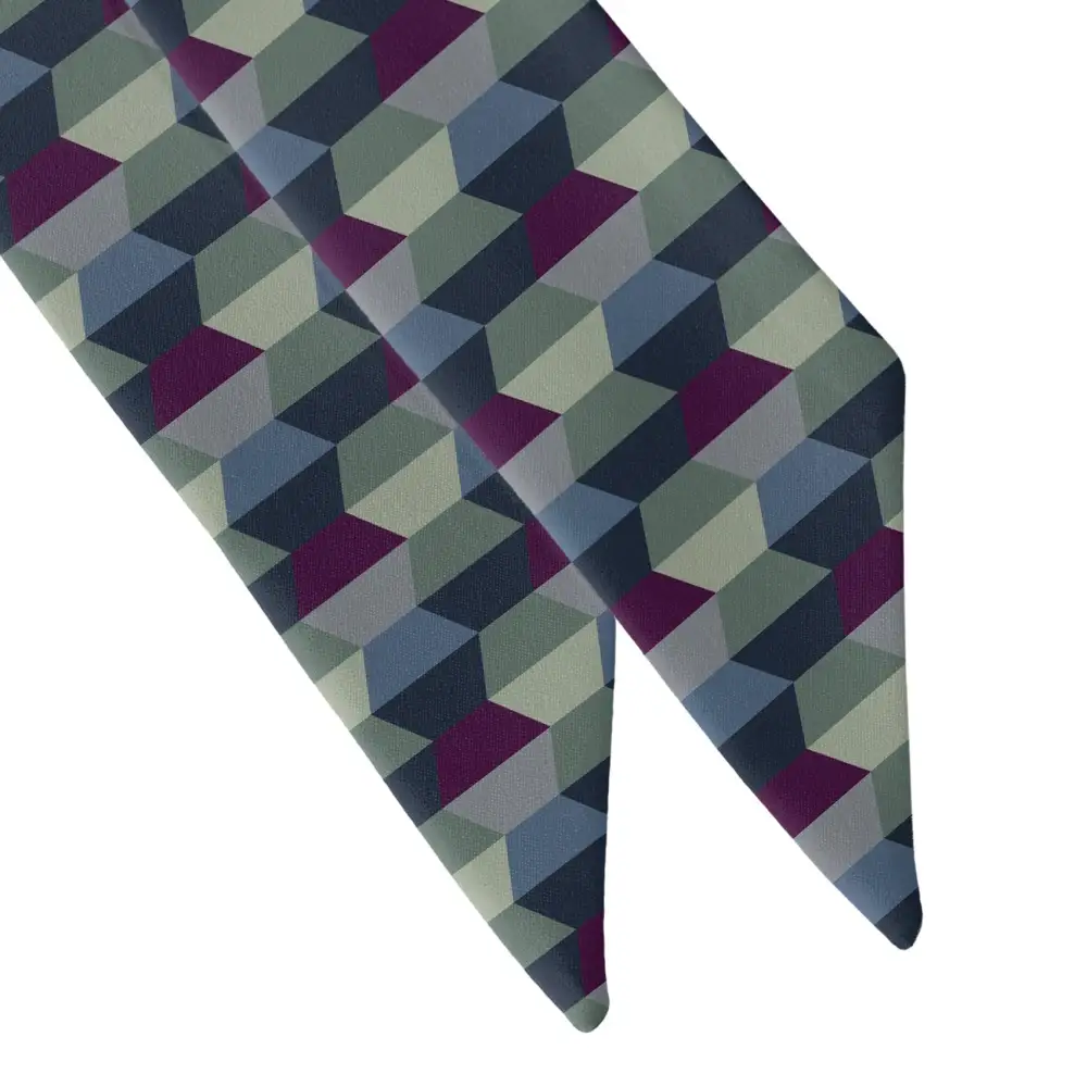 Deco Hex Geometric Pattern Hair Scarf