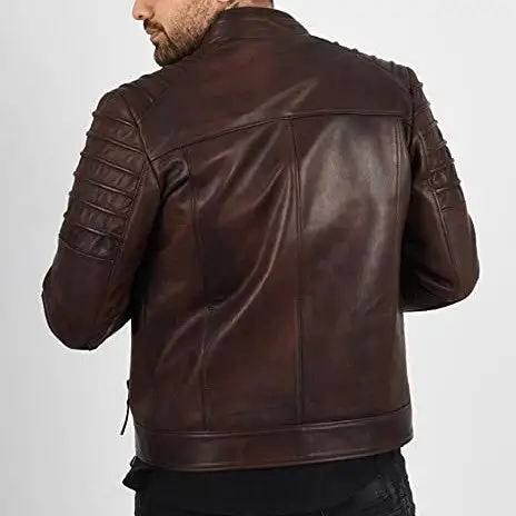 Modern Lambskin Biker Motorcycle Quilted Jacket