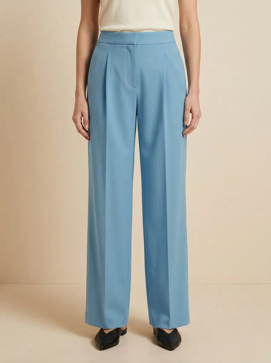 Everyday Simple Pleated High Rise Wide Leg Trousers