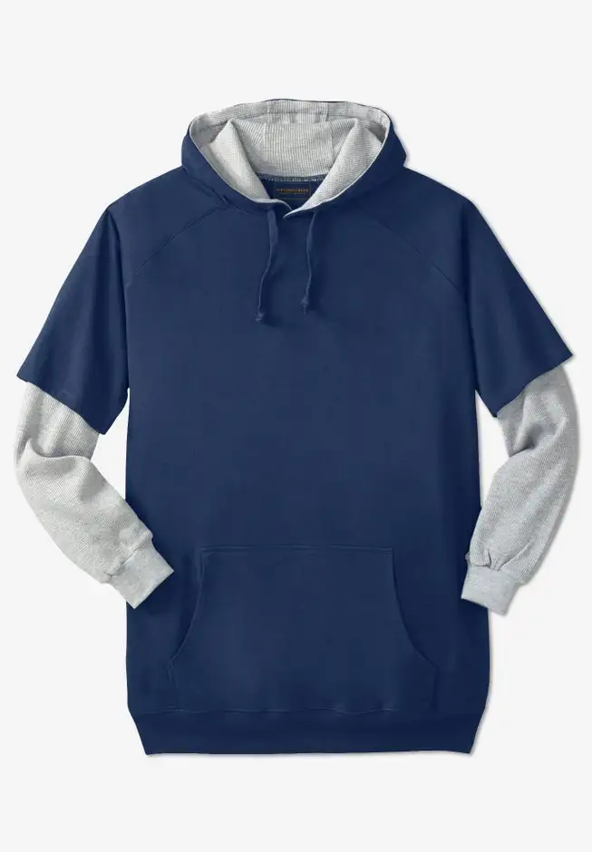 Thermal-Lined Layered Look Hoodie