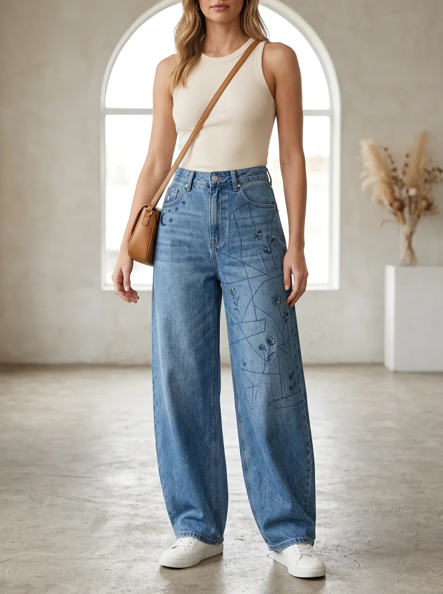 Women's Wide Leg Denim Jeans