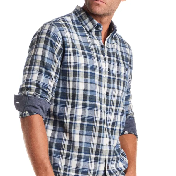 Men's Easy Fit Plaid Flannel Brushed Shirt