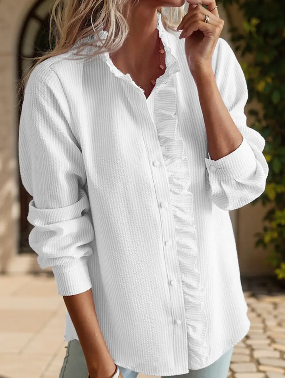 Artful Ruffle Detail Blouse