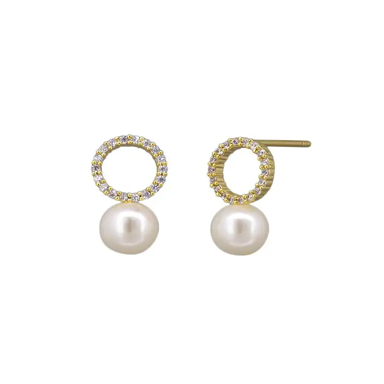 Crystal Ring And Pearl Earrings