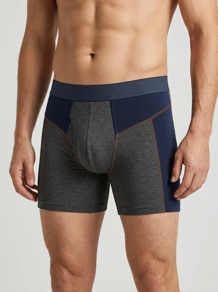 Sport Contrast-Stitch Colorblock Profile Men's Boxer Briefs