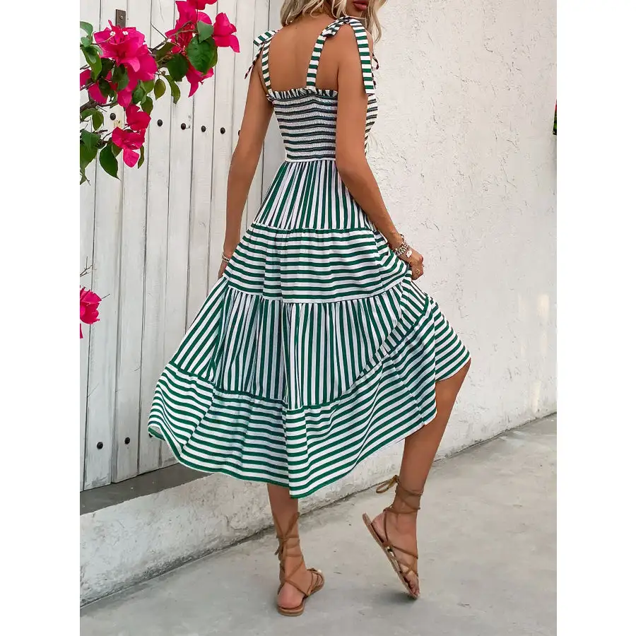 Everyday Smocked Square Neck Midi Dress