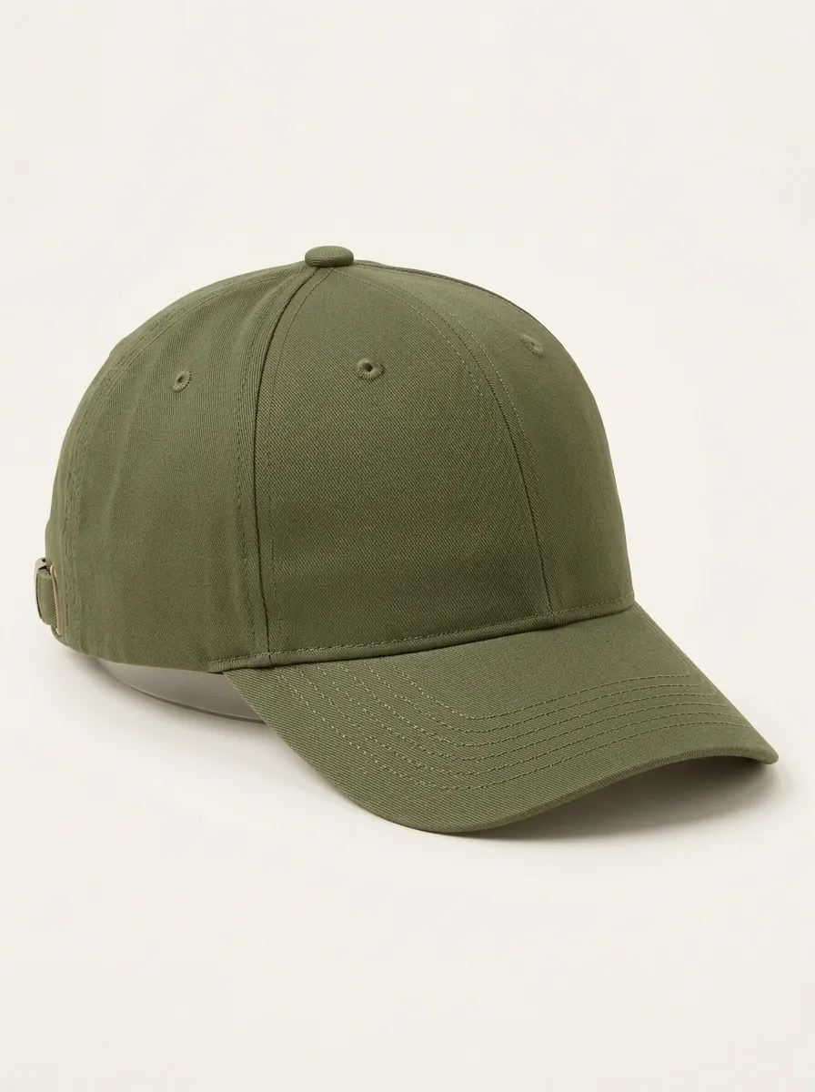 Unisex Olive Green Minimalist Graphic Baseball Cap