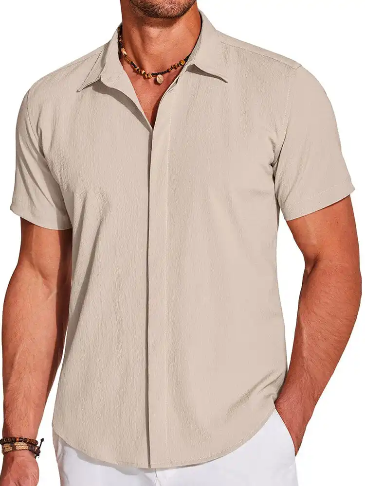 Casual Wrinkle Free Textured Shirt