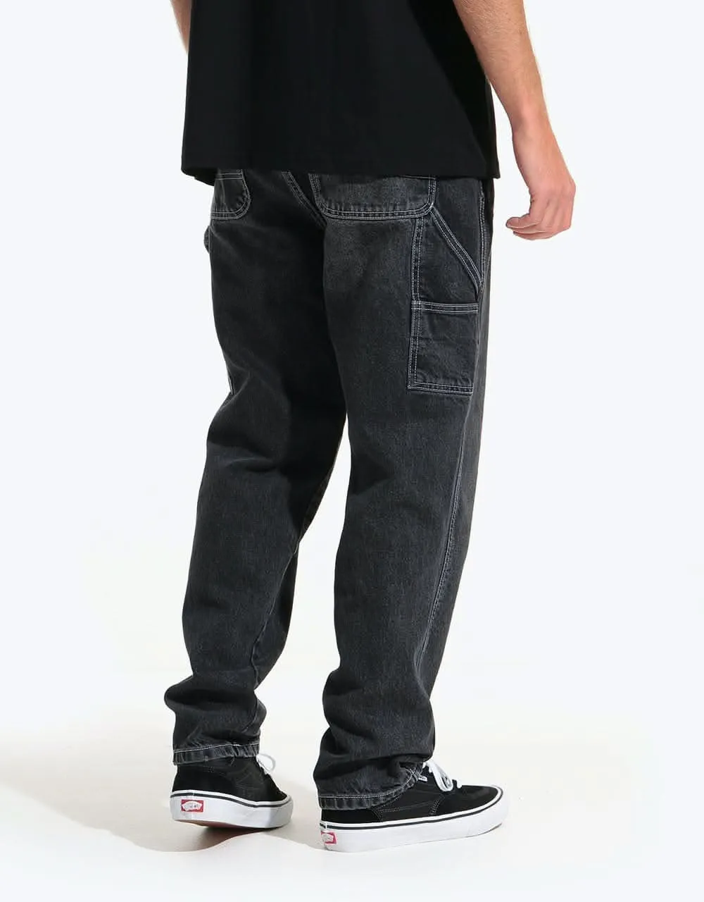 Washed Straight Carpenter Denim Jeans