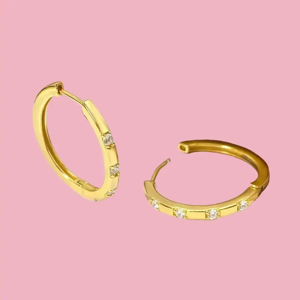 Smooth Zirconia Hoop Earrings
