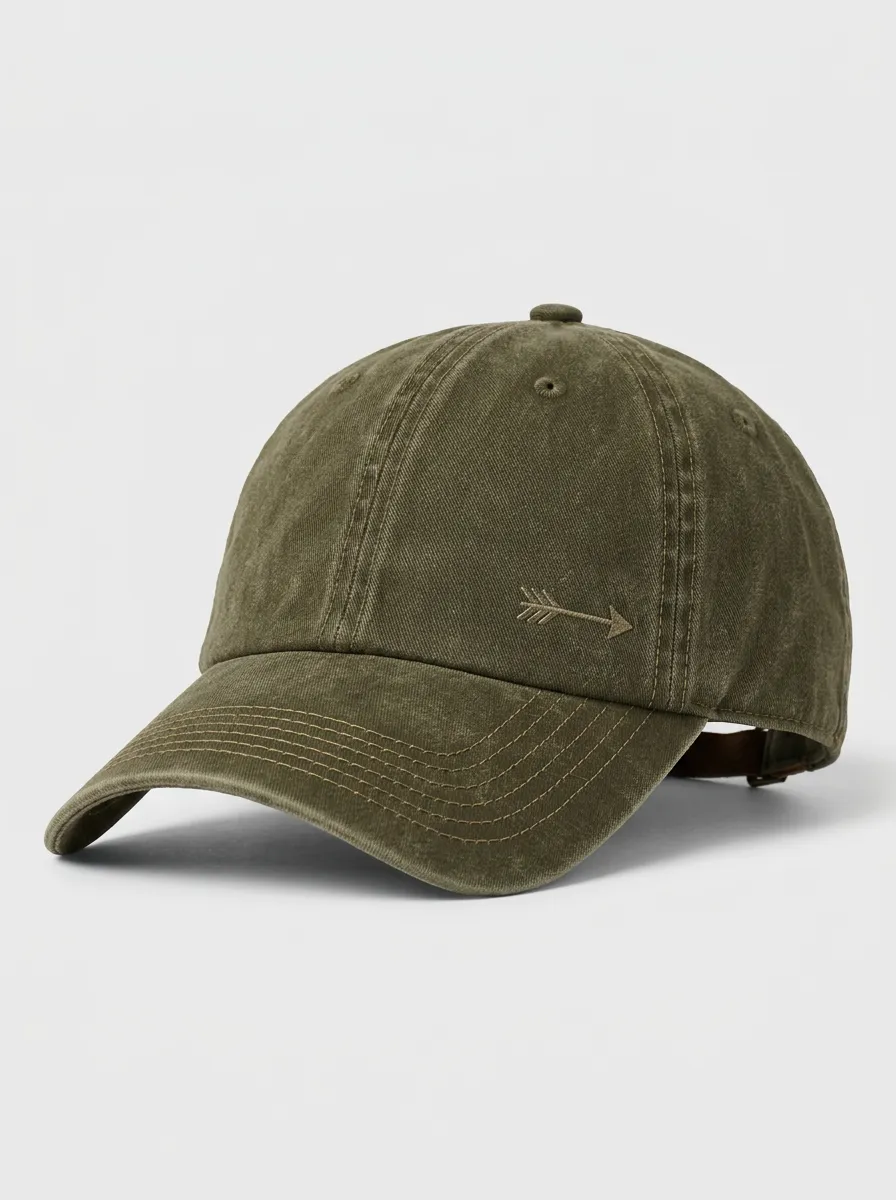 Heritage Inspired Washed Finish Cap with Arrow Artwork