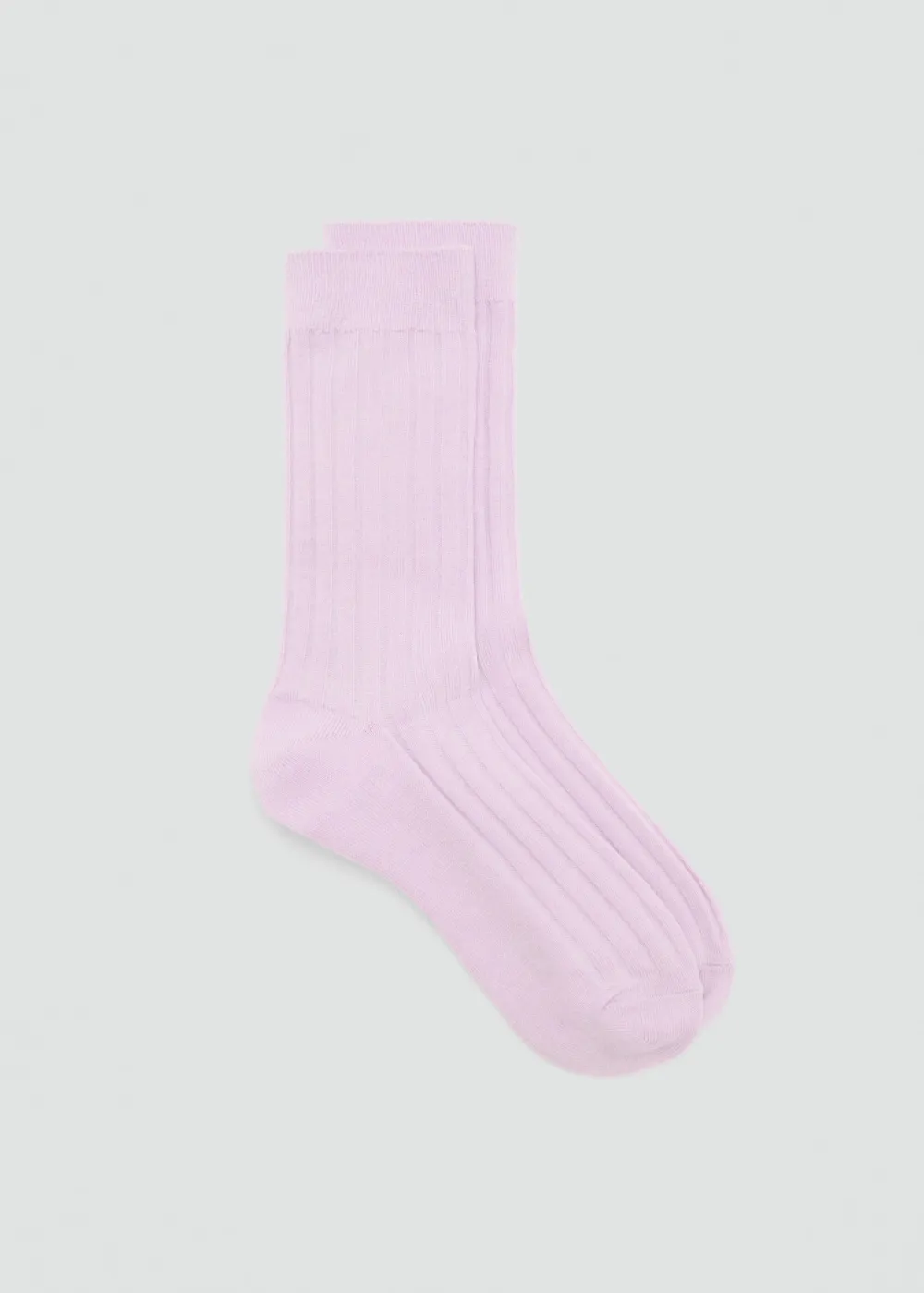 Lilac Casual Style Ribbed Wool Stocks