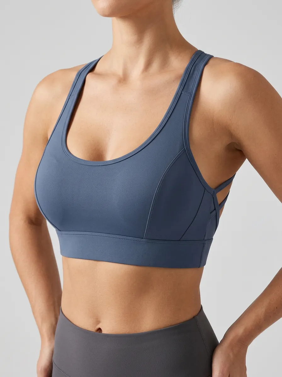 Women's Training Scoop Neck Racerback Zip Front Sports Bra