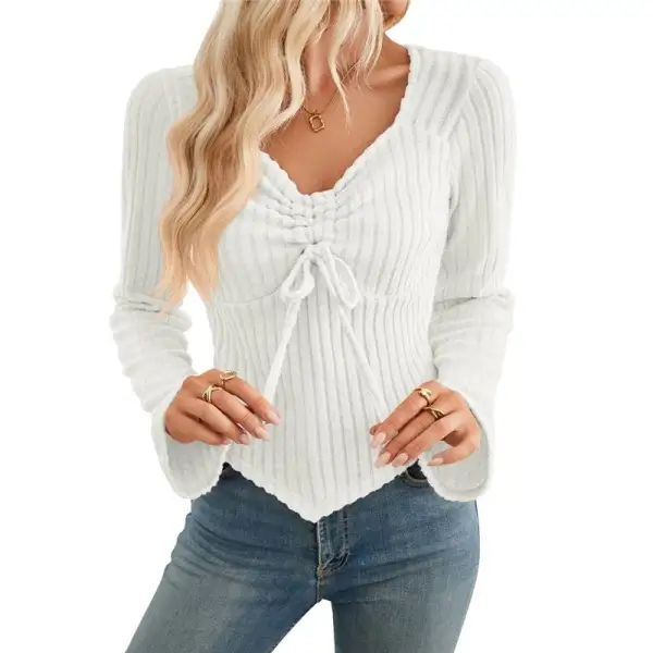 Flowing Ribbed Short Sleeveless T-Shirt