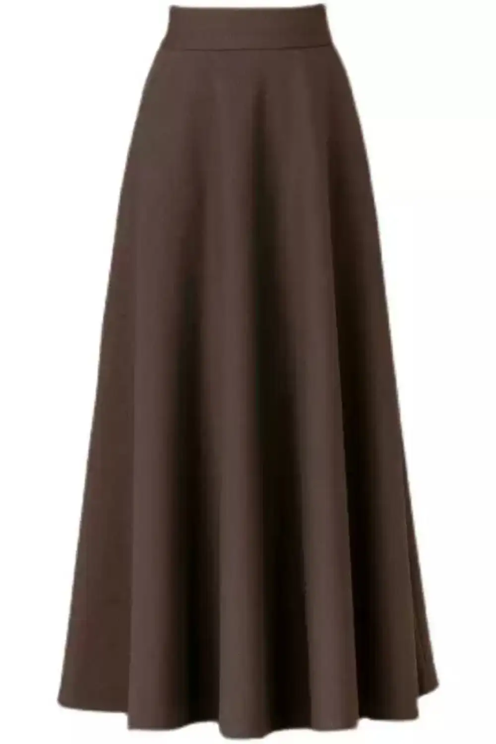 Checkered Wool Blend A Line High Waist Maxi Skirt