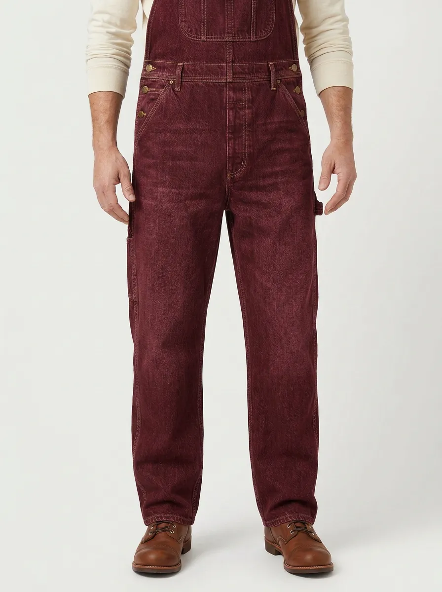 Men's Casual Workwear Vintage Denim Dungarees Overalls