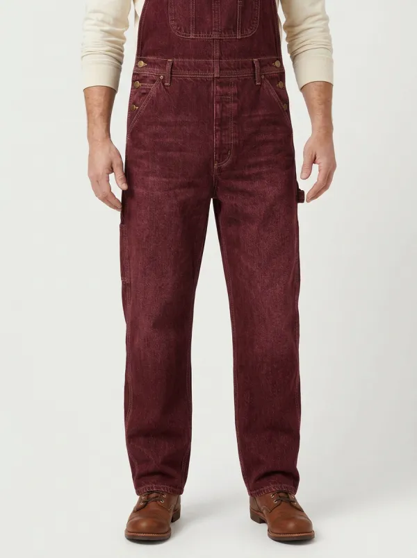 Men's Casual Workwear Vintage Denim Dungarees Overalls