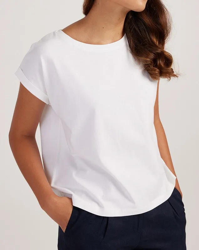 Off-White Pima Cotton Boxy Tee