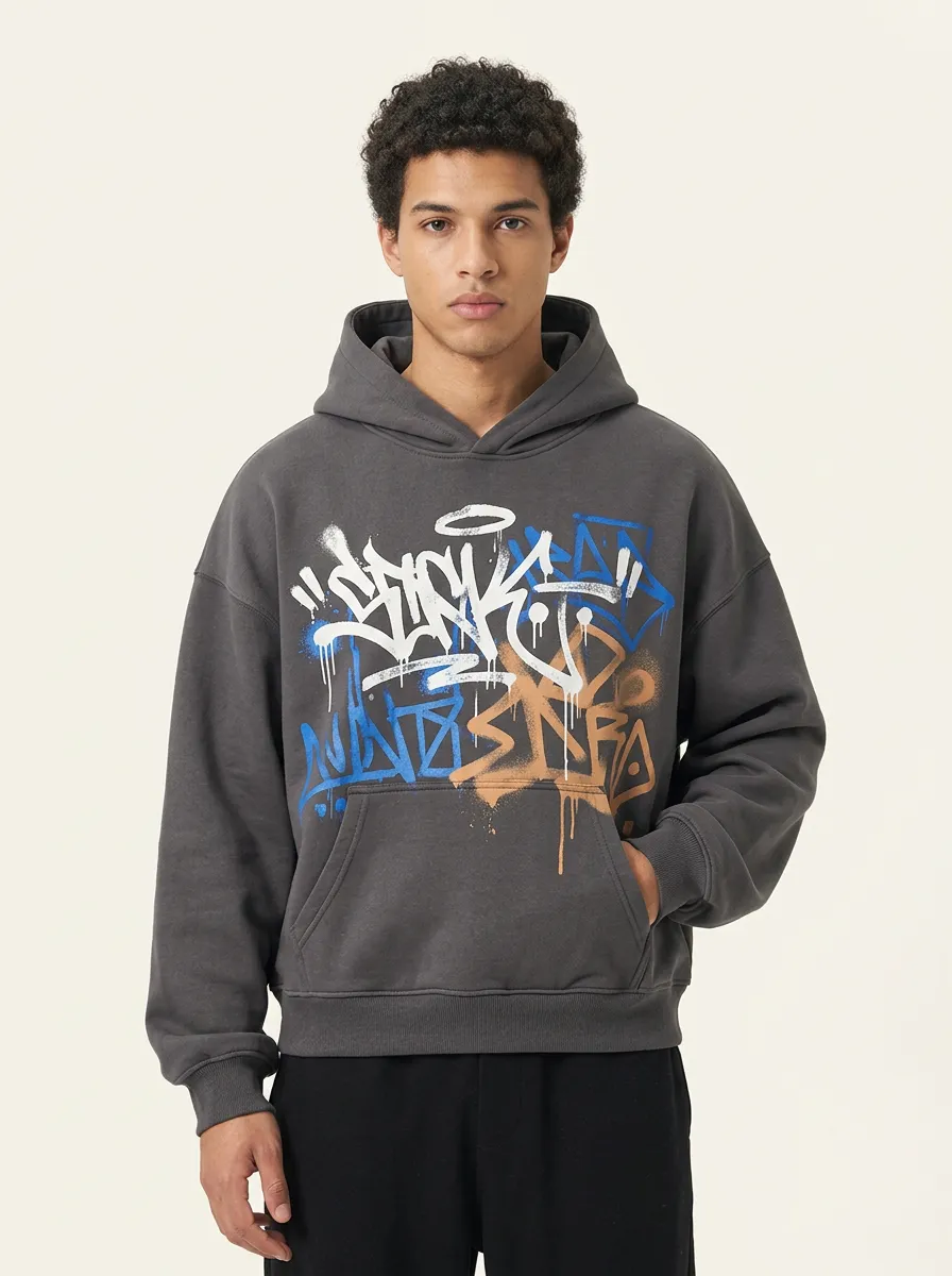 Unisex Urban Mark Graffiti Hoodie