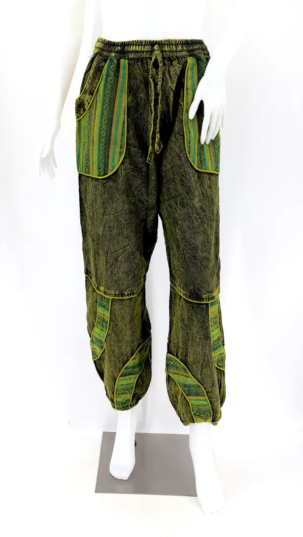 Women's Harem Patchwork Stone Washed Pants