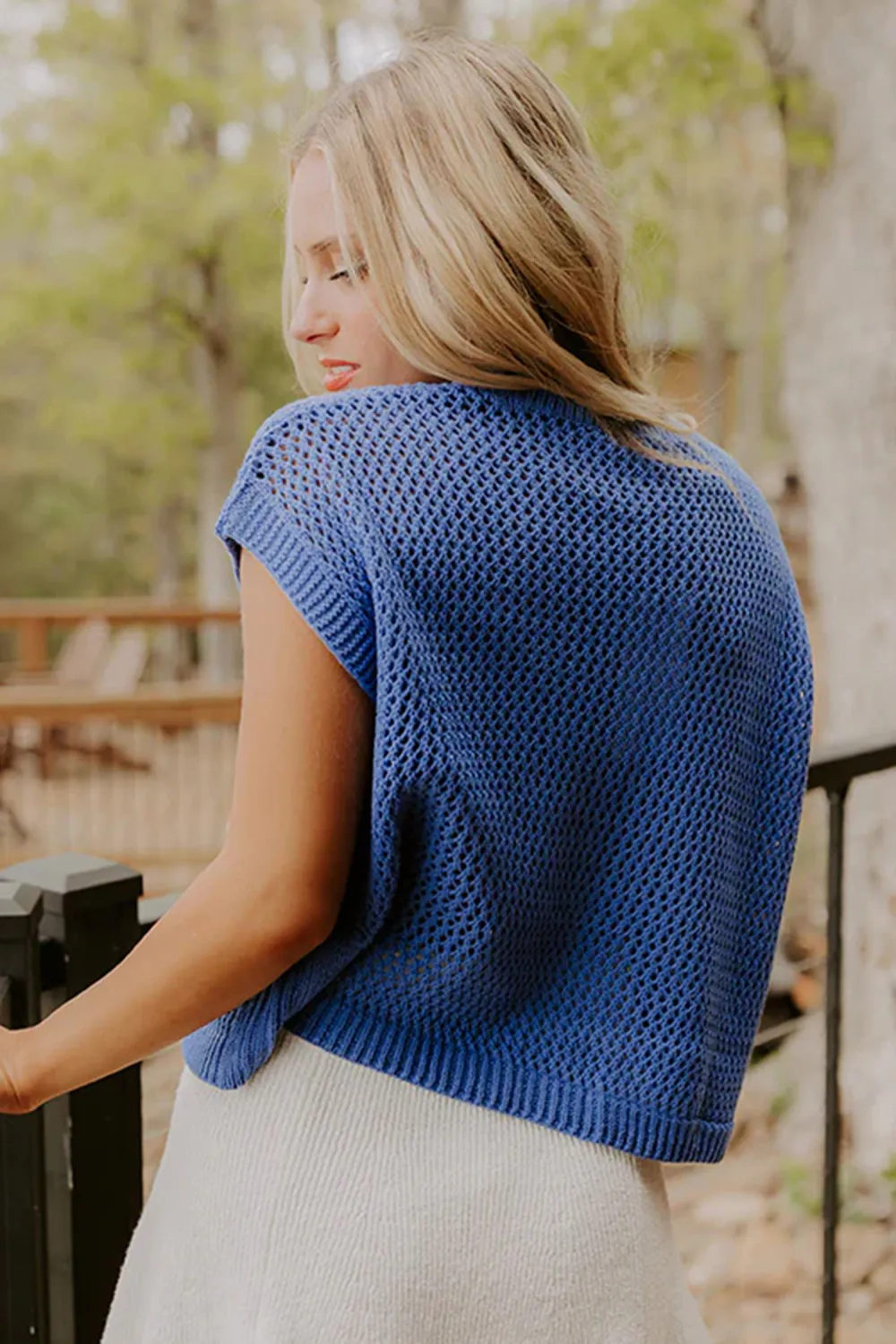 Sky Blue Graphic Short Sleeve Top