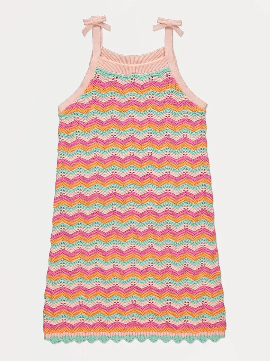 Striped Knitted Strappy Dress