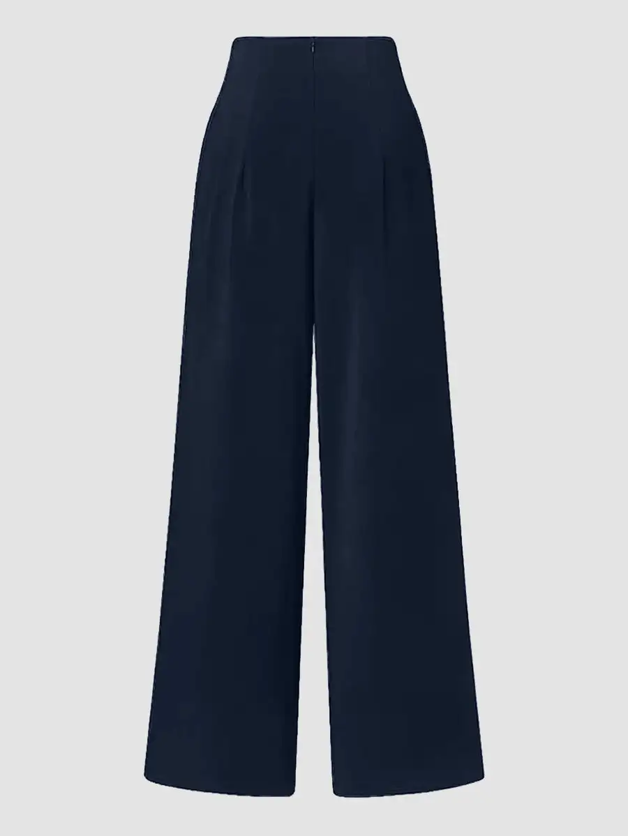 Pocket High Waist Wide Leg Trousers