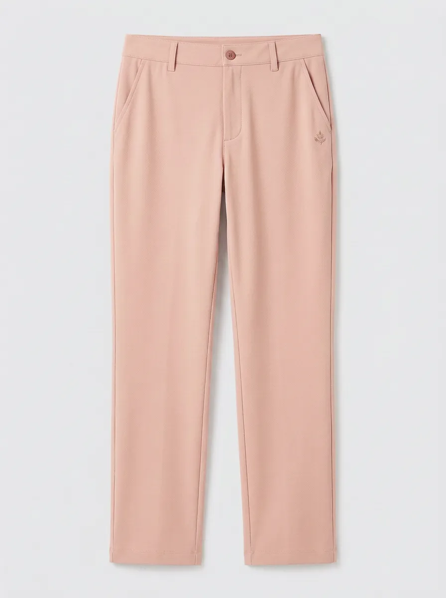 Women's Modern Everyday Leaf Logo Printed Mid Rise Straight Leg Pants