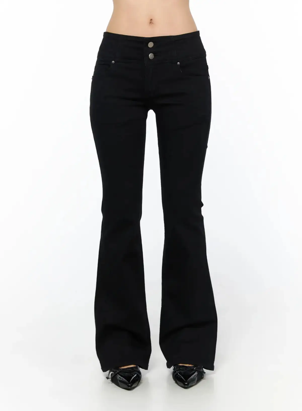 High-Waist Bootcut Jeans