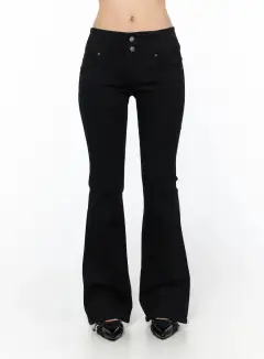 High-Waist Bootcut Jeans