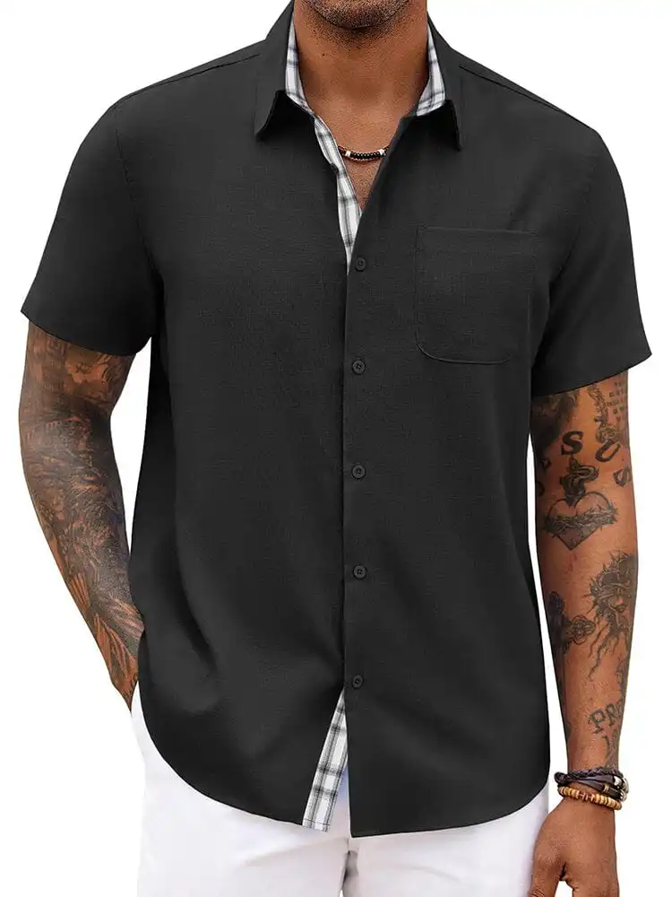 Plaid Collar Detail Shirt