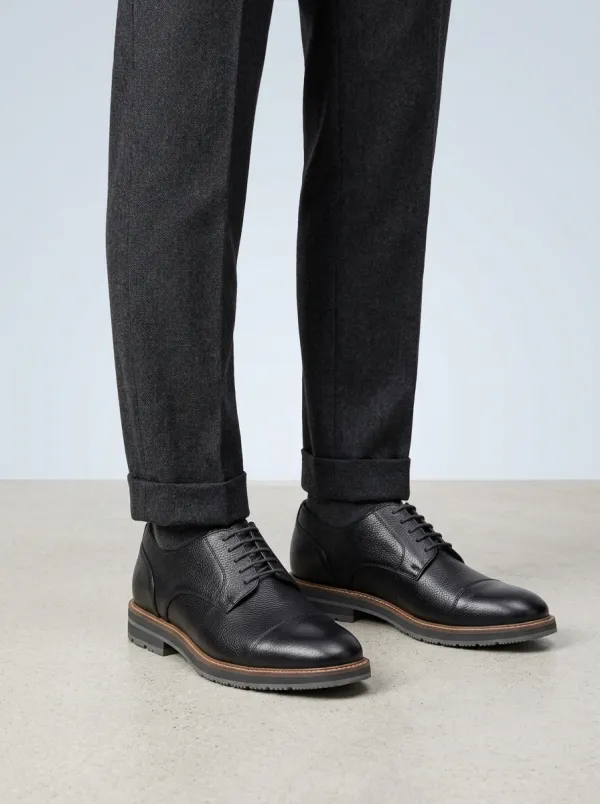 Men's Classic Business Pebble Grain Leather Oxford Shoes